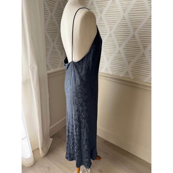 NWT rag & bone Women’s Size 12 Astrid Navy Floral Midi Slip Dress - Picture 6 of 8
